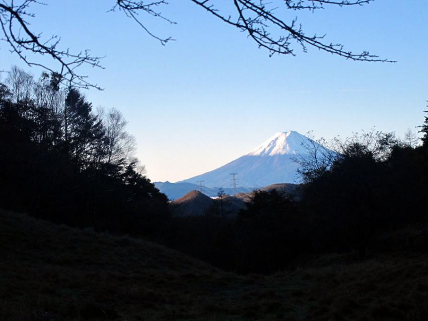 富士山に雪