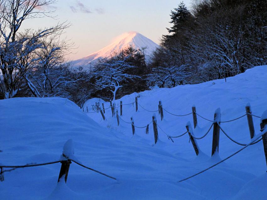 峠に雪